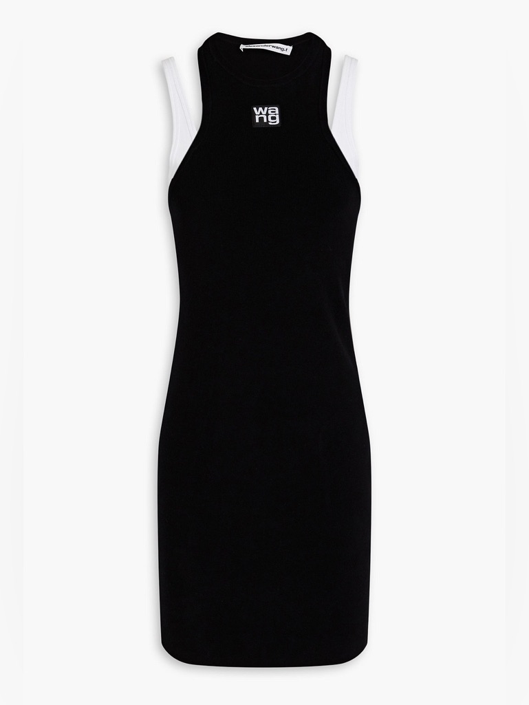 Quick Sale! Authentic Alexander Wang Layered Ribbed-Knit Mini Dress